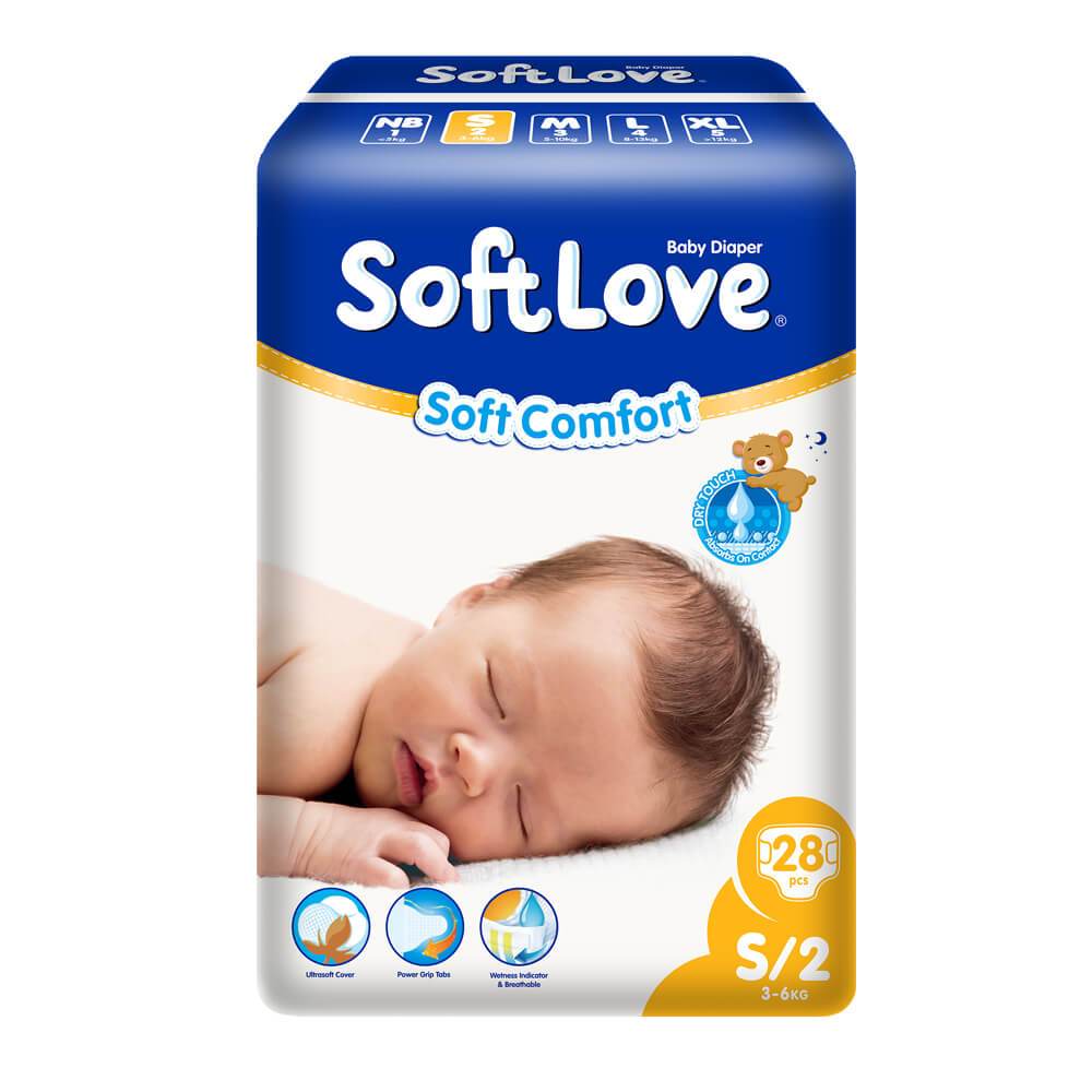 SoftLove Baby Diaper - Small 28pcs