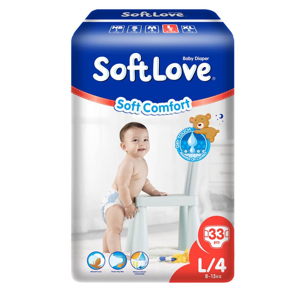 SoftLove Baby Diaper - Large 33pcs