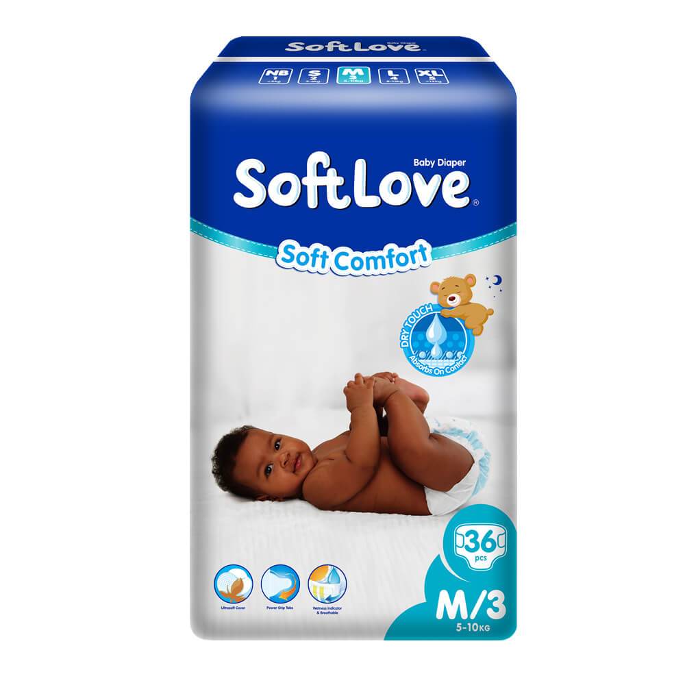 SoftLove Baby Diaper - Medium 36pcs
