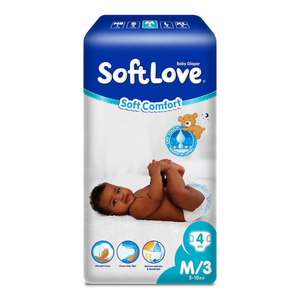 SoftLove Baby Diaper - Medium 4pcs